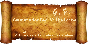Gaunersdorfer Vilhelmina névjegykártya